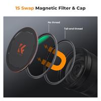 K&F Concept Magnetic 1/4 Black Mist Nano-X filter incl adapterring en lensdop 72 mm - thumbnail