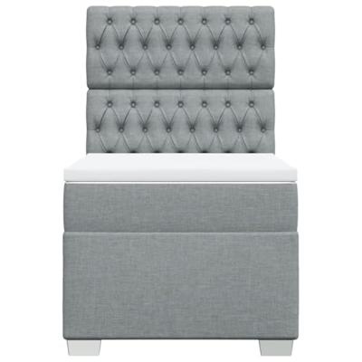 Boxspring met matras stof lichtgrijs 80x200 cm