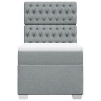 Boxspring met matras stof lichtgrijs 80x200 cm - thumbnail