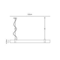 Hanglamp led verlichting boven bureau zwart goud &apos;Lilt&apos; l115cm - thumbnail