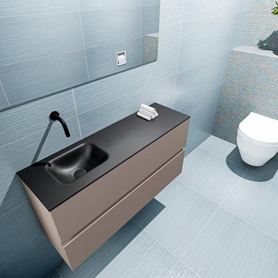 MONDIAZ ADA 100cm toiletmeubel smoke. LEX wastafel urban links zonder kraangat MONDIAZ ADA 100cm toiletmeubel smoke. LEX wastafel urban links zonder kraangat