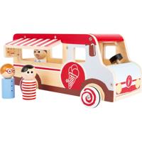 Houten ijsco truck - wit/rood - thumbnail