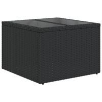 10-delige Loungeset met kussens poly rattan zwart - thumbnail