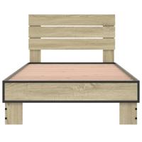Bedframe bewerkt hout en metaal sonoma eikenkleurig 75x190 cm - thumbnail