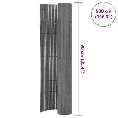 VidaXL Tuinafscheiding dubbelzijdig 90x500 cm pvc grijs VidaXL Tuinafscheiding dubbelzijdig 90x500 cm pvc grijs