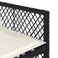 11-delige Tuinset met kussens poly rattan zwart - thumbnail
