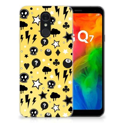 Silicone Back Case LG Q7 Punk Geel Silicone Back Case LG Q7 Punk Geel