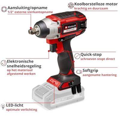 Einhell Professional IMPAXXO 18/230 4510080 Accu-slagmoersleutel 230 Nm 18 V Aantal meegeleverde accus: 0 0 mAh Li-ion Zonder lader, Zonder accu