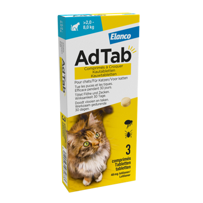 Advantage AdTab Anti Vlo & Teek Katten Kauwtabletten Advantage AdTab Anti Vlo & Teek Katten Kauwtabletten