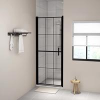 VidaXL Douchedeur 81x195 cm gehard glas zwart - thumbnail