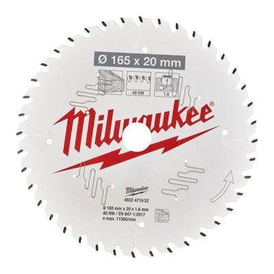 Milwaukee Cirkelzaagblad voor Hout | Ø 165mm Asgat 20mm 40T - 4932471932 Milwaukee Cirkelzaagblad voor Hout | Ø 165mm Asgat 20mm 40T - 4932471932