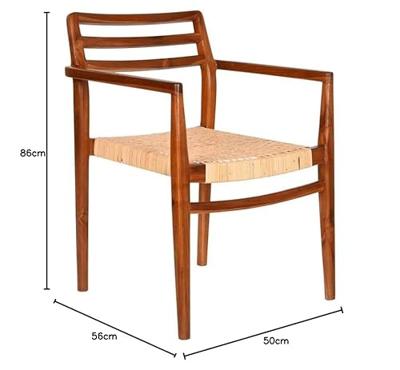 Stoel DKD Home Decor Bruin Beige Natuurlijk 50 x 56 x 86 cm