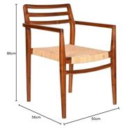 Stoel DKD Home Decor Bruin Beige Natuurlijk 50 x 56 x 86 cm - thumbnail