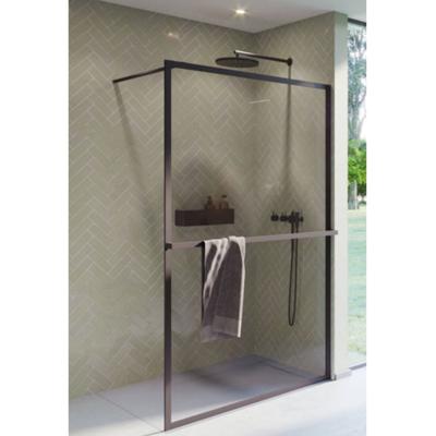 Inloopdouche Riho Lucid GD400 Omkeerbaar Verstelbaar Aluminium 200x140 cm Mat Zwart Riho