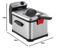 Princess Superior Friteuse met koudezone 3 l 3200 W Met handmatige temperatuursinstelling RVS, Zwart - thumbnail