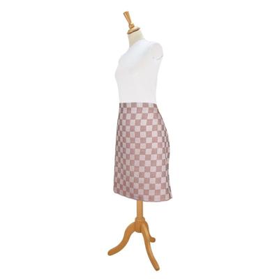 Avental Xadrez Bege e Branco 60x70cm 100% Algodão - Treb WS