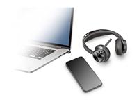 HP Poly Voyager Focus 2 USB-C Headset On Ear headset Computer Bluetooth Stereo Zwart Noise Cancelling Volumeregeling, Microfoon uitschakelbaar (mute) - thumbnail