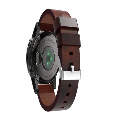Voor Garmin Fenix 5S (niet quick release) lederen band(koffie)