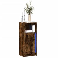 Dressoir met LED 42,5x34x100 cm bewerkt hout gerookt eikenkleur - thumbnail