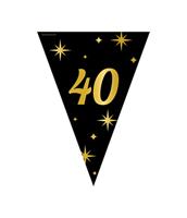 Classy Vlaggenlijn 40 Jaar Zwart/Goud (10m) - thumbnail