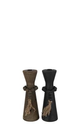 J-Line kaarshouder Nut - ijzer - zwart|bruin - 2 stuks J-Line kaarshouder Nut - ijzer - zwart|bruin - 2 stuks