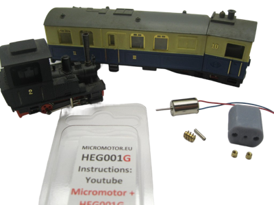 micromotor HEG001G motor ombouwset voor Egger Bahn / Jouef H0e
