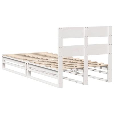 Bedframe zonder matras massief grenenhout wit 150x200 cm