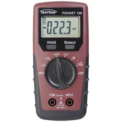 Testboy TB Pocket 100 Multimeter Digitaal CAT III 600 V Weergave (counts): 4000 Testboy TB Pocket 100 Multimeter Digitaal CAT III 600 V Weergave (counts): 4000