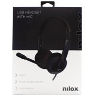 Hoofdtelefoon met microfoon Nilox USB Zwart - thumbnail