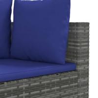 9-delige Loungeset met kussens poly rattan grijs - thumbnail