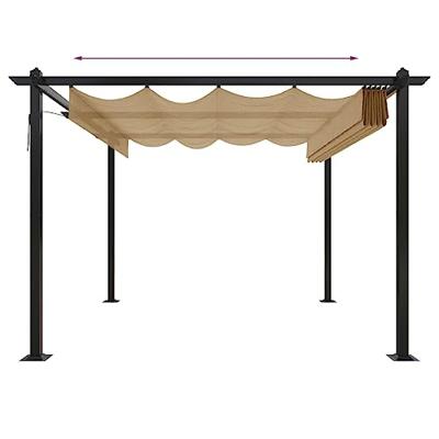 Tuinprieel met uittrekbaar dak 3x3 m taupe Tuinprieel met uittrekbaar dak 3x3 m taupe