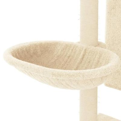Kattenmeubel met sisal krabpalen 130,5 cm crmekleurig