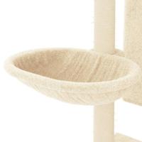 Kattenmeubel met sisal krabpalen 130,5 cm crmekleurig - thumbnail