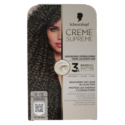 Schwarzkopf Creme supreme 6-16 licht bruin 1 Stuks Schwarzkopf Creme supreme 6-16 licht bruin 1 Stuks