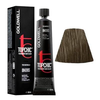 Goldwell Topchic Permanent Hair Color Haarverf 8N@BS Light Blonde Elumenated Beige Silver 60ml