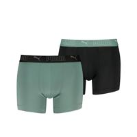 Puma Sport Microfiber Boxershorts Heren 2-Pack Groen/Zwart - Maat S - Kleur: LichtgroenZwart | Soccerfanshop - thumbnail