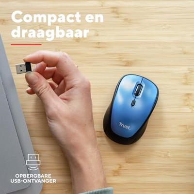 Trust Yvi+ Draadloze Muis Eco Muis Blauw - thumbnail