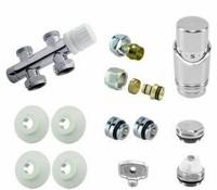 Radiator Onderblok Wiesbaden Recht Chroom (Voor midden aansluiting) - thumbnail