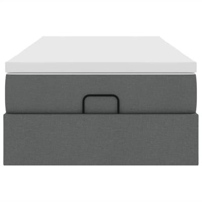 Ottoman bed met matras 100x200cm stof donkergrijs