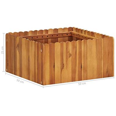 VidaXL Plantenbak verhoogd 50x50x25 cm massief acaciahout VidaXL Plantenbak verhoogd 50x50x25 cm massief acaciahout