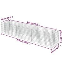 Gabion plantenbak verhoogd 270x50x50 cm gegalvaniseerd staal - thumbnail