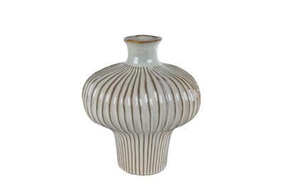 Vaas Jodie 25.5x23.5x29 cm Aardewerk/Wit/Bruin