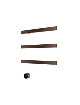 Hotbath &MORE set van 3 rails RAS50 SQUARE 50 cm met separate schakelaar en inbouw element Tuscan Bronze (RAS50-3TB)