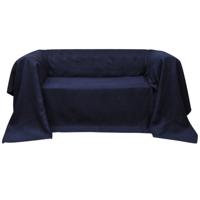 VidaXL Bankhoes microsuede marineblauw 210 x 280 cm - thumbnail
