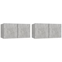 Tv-hangmeubelen 2 st 60x30x30 cm betongrijs - thumbnail