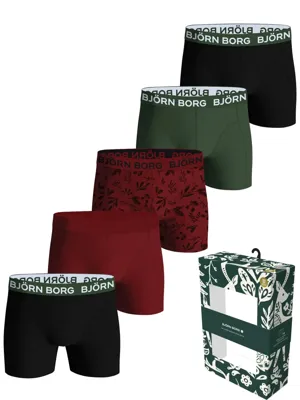 5-Pack jongens boxershorts - Core - Gift - Cadeauverpakking - Multipack - 128 - Rood - Onderbroek - Ondergoed - 128 - Onderbroek - Ondergoed
