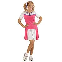 Cheerleader pakje dames roze/wit - thumbnail