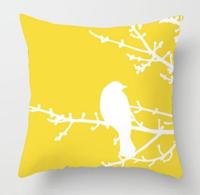 2 stuks 45x45cm geel gestreepte kussensloop geometrische gooien kussen kussensloop afdrukken Cushion kussen zaak slaapkamer Office grootte: 450 * 450 - thumbnail