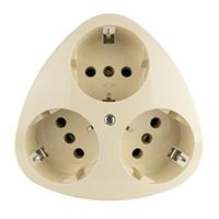 REV 0510080777 3-voudig Stopcontact (opbouw) IP20 Wit - thumbnail