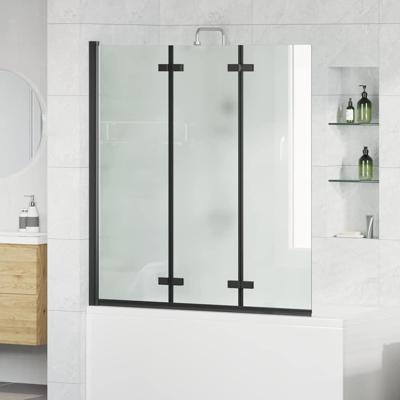 VidaXL Douche omhulsel zwart 130 x 138 cm esg-glas en aluminium